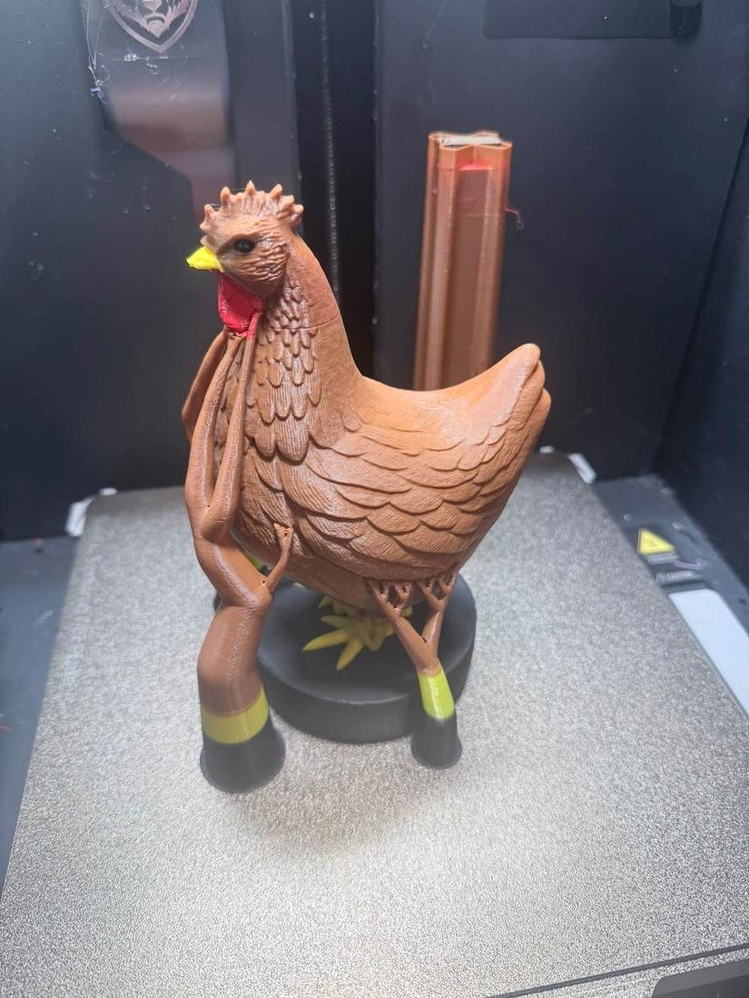 3D printed hen statue