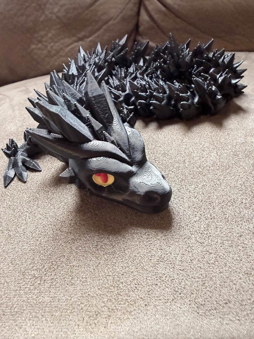 Black articulated dragon 3D print